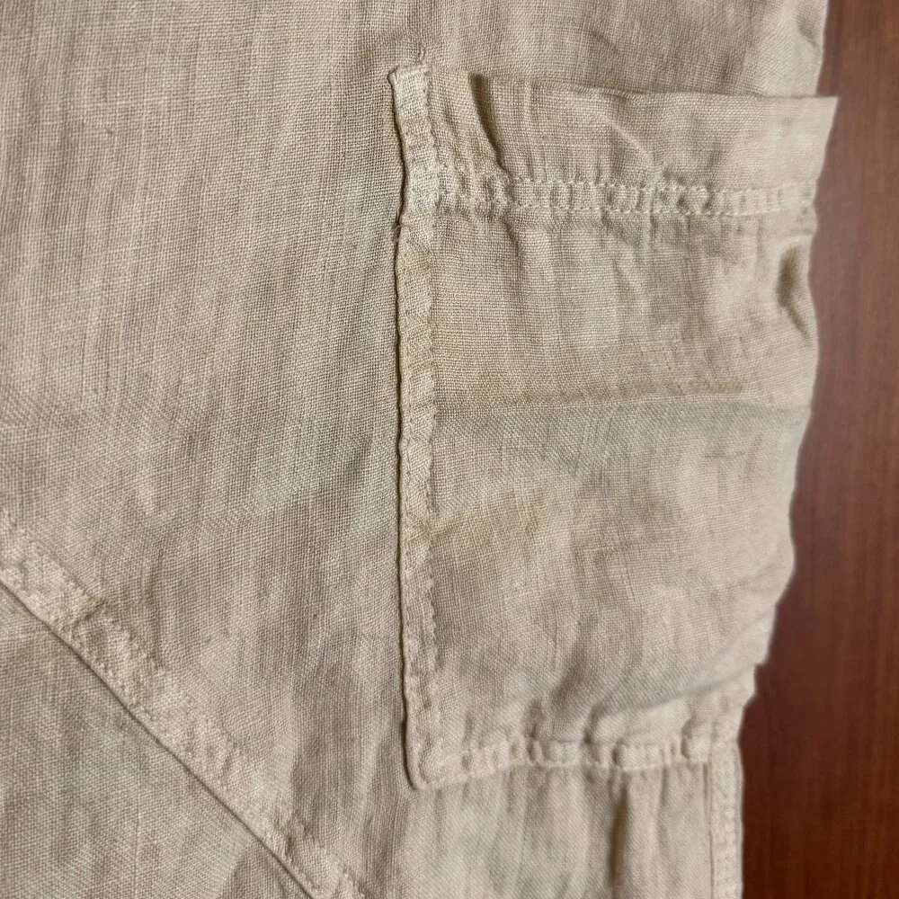 NEW Zara The Alana Linen Pant - Light Asymmetric Waist Cargo Pants (Size S) - Picture 5 of 6